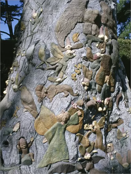 Fairies Tree carving by Ola Cohn, 1931-4, Fitzroy Garden, Melbourne, Victoria