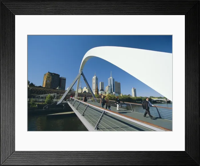 Framed Print : City skyline from Southgate, Melbourne, Victoria, Australia Framed Print : City skyline from Southgate, Melbourne, Victoria, Australia