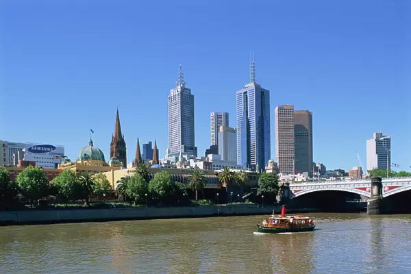 Melbourne skyline and the Yarra River, Victoria, Australia, Pacific