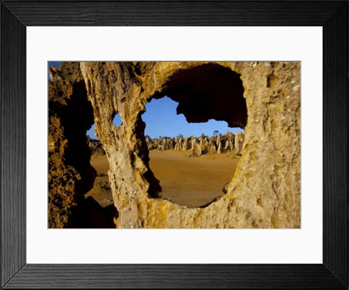 Framed Print : Pinnacles desert limestone pillars, Nambung National Park, Western Australia Framed Print : Pinnacles desert limestone pillars, Nambung National Park, Western Australia