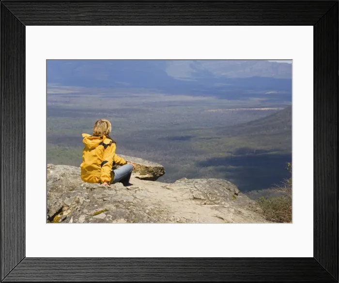 Framed Print : Female hiker at The Balconies, The Grampians National Park, Victoria, Australia, Pacific Framed Print : Female hiker at The Balconies, The Grampians National Park, Victoria, Australia, Pacific