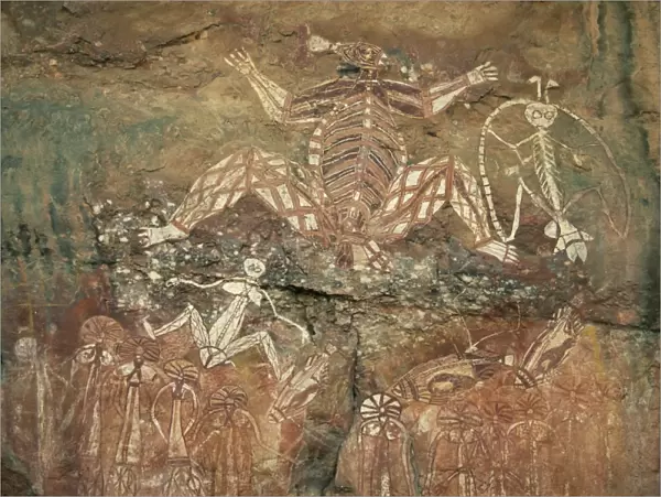 Namondjok in centre, who ate his clan sister, Namarrgon on right the Lightning Man