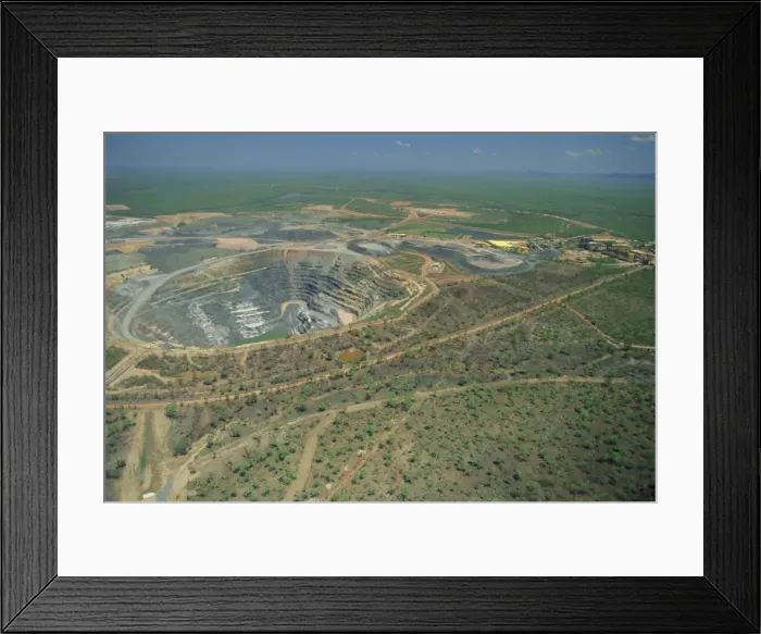 Framed Print : Aerial view of one of only three permitted uranium mines in Australia Framed Print : Aerial view of one of only three permitted uranium mines in Australia