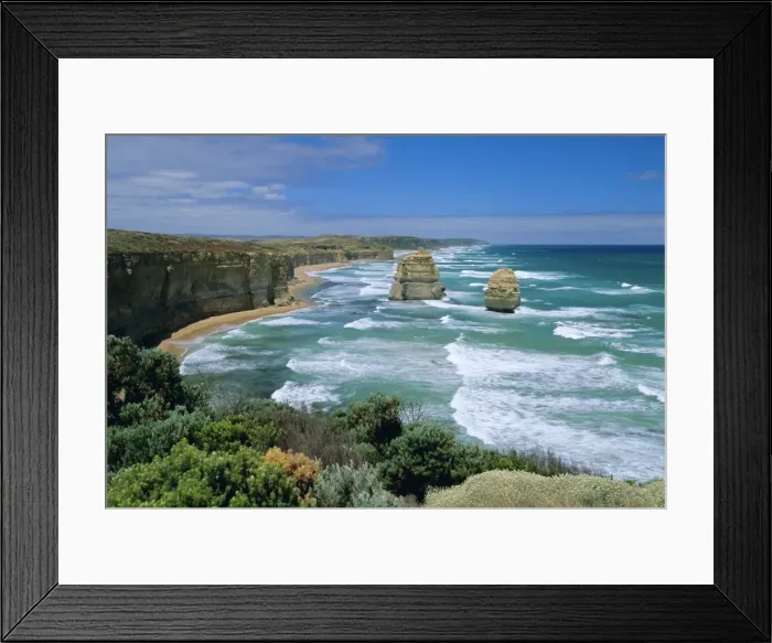 Framed Print : Sea stacks at the Twelve Apostles on rapidly eroding coastline, Port Campbell National Park Framed Print : Sea stacks at the Twelve Apostles on rapidly eroding coastline, Port Campbell National Park