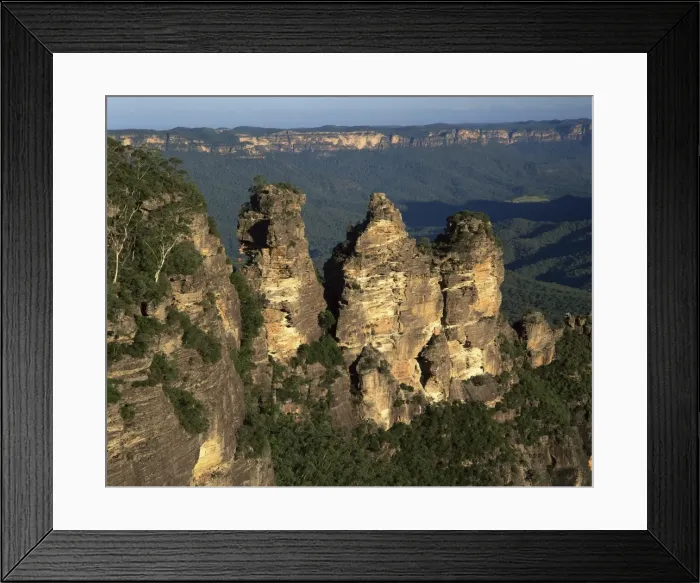 Framed Print : The Three Sisters from Echo Point at Katoomba in the Blue Mountains of New South Wales Framed Print : The Three Sisters from Echo Point at Katoomba in the Blue Mountains of New South Wales