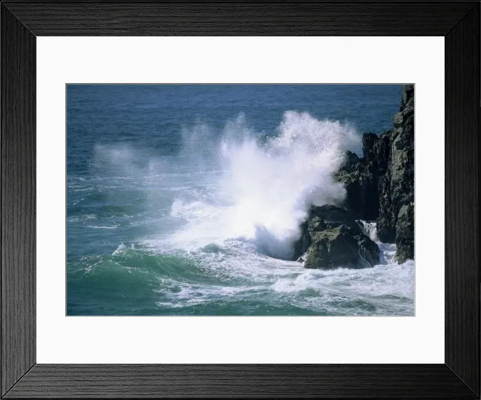 Framed Print : Surf crashing on the rocks at Cape Byron, most easterly point, named by Captain Cook after poets grandfather, New South Wales Framed Print : Surf crashing on the rocks at Cape Byron, most easterly point, named by Captain Cook after poets grandfather, New South Wales