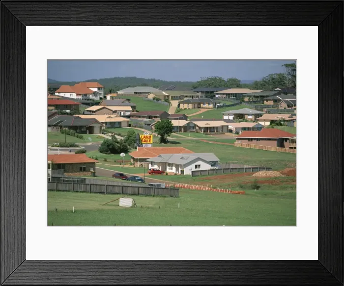 Framed Print : New housing development on the outskirts of Port Macquarie, a resort on the north east coast Framed Print : New housing development on the outskirts of Port Macquarie, a resort on the north east coast