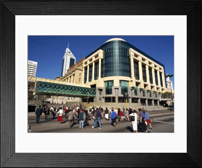 Framed Print : Commuters walking through Forrest Place in Perth, Western Australia, Australia, Pacific Framed Print : Commuters walking through Forrest Place in Perth, Western Australia, Australia, Pacific