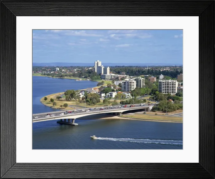 Framed Print : Aerial of the Narrows Bridge in the city of Perth, Western Australia, Australia, Pacific Framed Print : Aerial of the Narrows Bridge in the city of Perth, Western Australia, Australia, Pacific