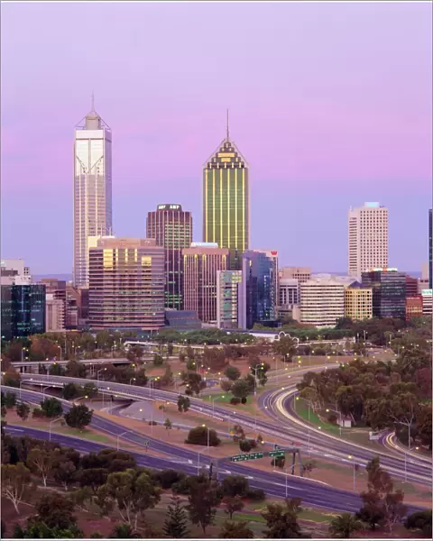 City skyline from Kings Park, Perth, Western Australia, Australia