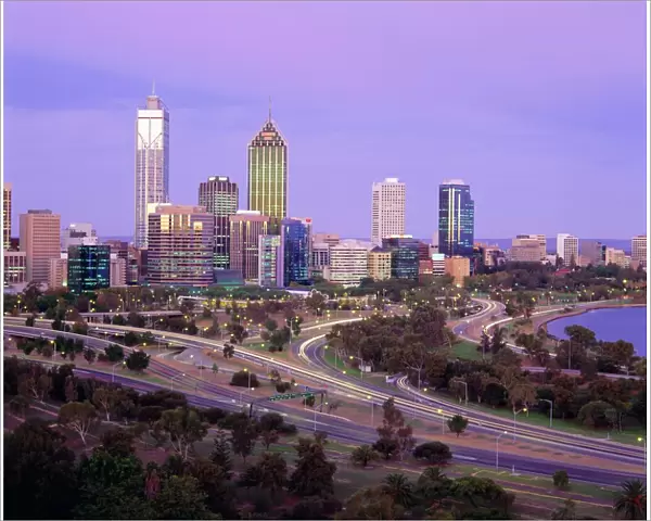 The city skyline from Kings Park, Perth, Western Australia, Australia