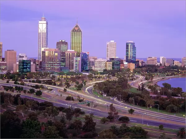 The city skyline from Kings Park, Perth, Western Australia, Australia