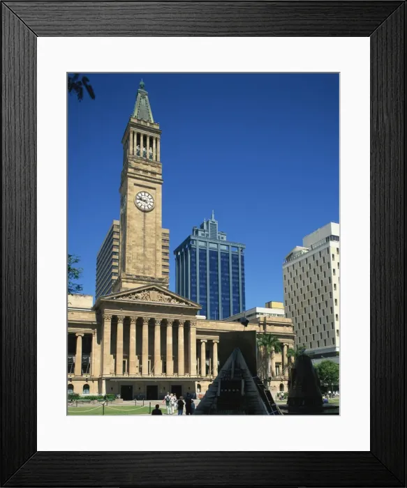 Framed Print : The City Hall in the city of Brisbane, Queensland, Australia, Pacific Framed Print : The City Hall in the city of Brisbane, Queensland, Australia, Pacific