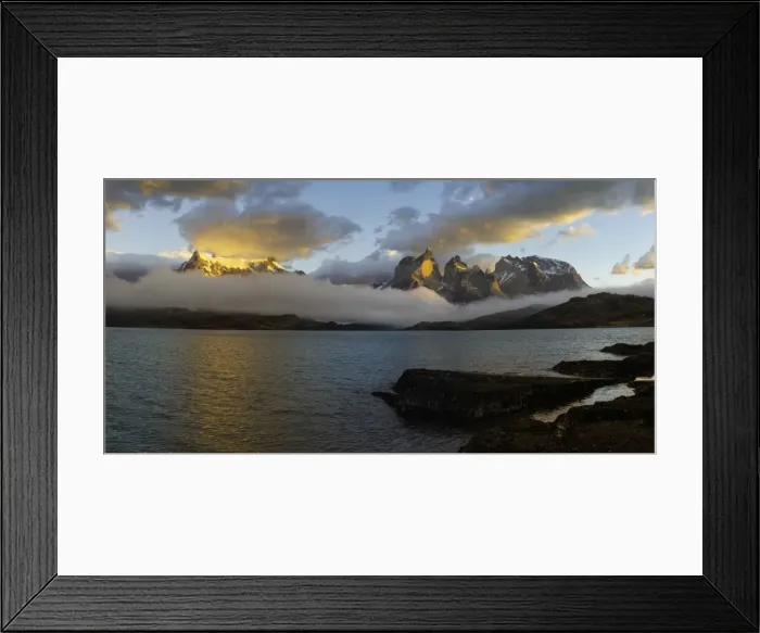 Framed Print : Sunrise over Cuernos del Paine, Torres del Paine National Park and Lago Pehoe, Chilean Patagonia Framed Print : Sunrise over Cuernos del Paine, Torres del Paine National Park and Lago Pehoe, Chilean Patagonia