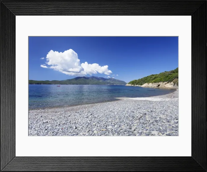 Framed Print : View from Capo Enfola Cape to Monte Capanne mountains, Island of Elba, Livorno Province Framed Print : View from Capo Enfola Cape to Monte Capanne mountains, Island of Elba, Livorno Province