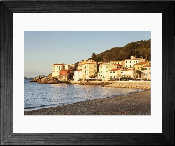 Framed Print : Marciana Marina at sunset, Island of Elba, Livorno Province, Tuscany, Italy, Europe