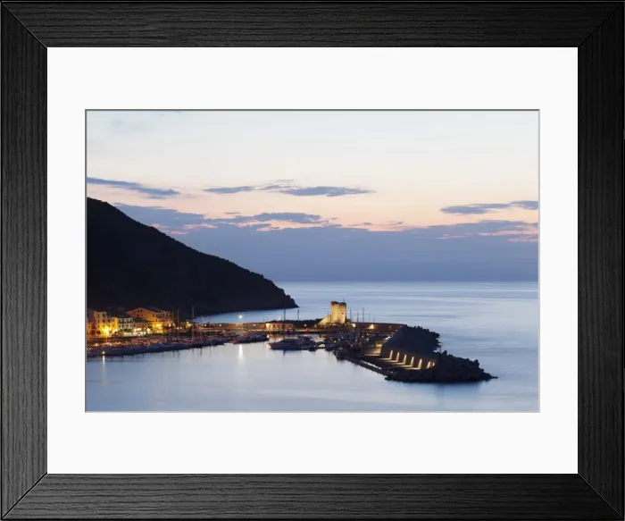 Framed Print : Port of Marciana Marina with Torre Pisana Tower, Marciana Marina, Island of Elba Framed Print : Port of Marciana Marina with Torre Pisana Tower, Marciana Marina, Island of Elba