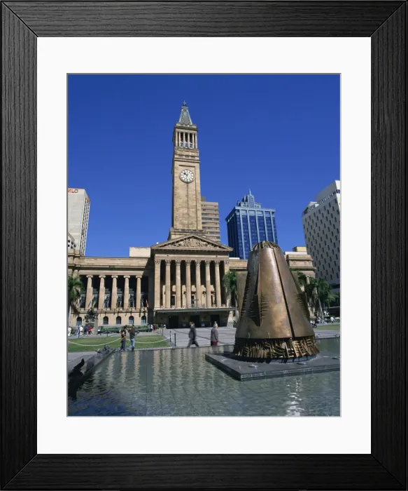 Framed Print : Fountain in front of the City Hall in Brisbane, Queensland, Australia, Pacific Framed Print : Fountain in front of the City Hall in Brisbane, Queensland, Australia, Pacific