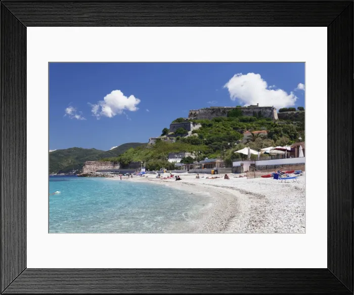Framed Print : Le Ghiaie Beach, Forto Falcone Fortress, Portoferraio, Island of Elba, Livorno Province Framed Print : Le Ghiaie Beach, Forto Falcone Fortress, Portoferraio, Island of Elba, Livorno Province