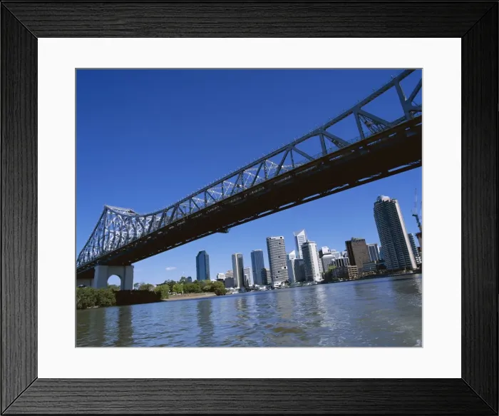 Framed Print : The Storey Bridge and city skyline across the Brisbane River, Brisbane Framed Print : The Storey Bridge and city skyline across the Brisbane River, Brisbane