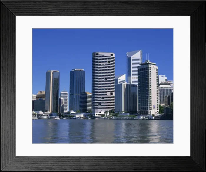 Framed Print : The river and city skyline in Brisbane, Queensland, Australia, Pacific Framed Print : The river and city skyline in Brisbane, Queensland, Australia, Pacific