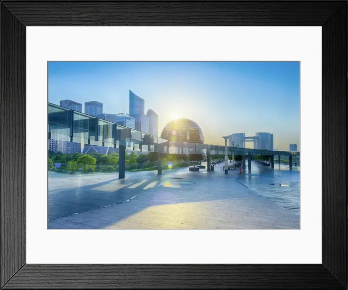Framed Print : Brand new skyscrapers and modern architecture in an HDR capture in Jianggan Framed Print : Brand new skyscrapers and modern architecture in an HDR capture in Jianggan
