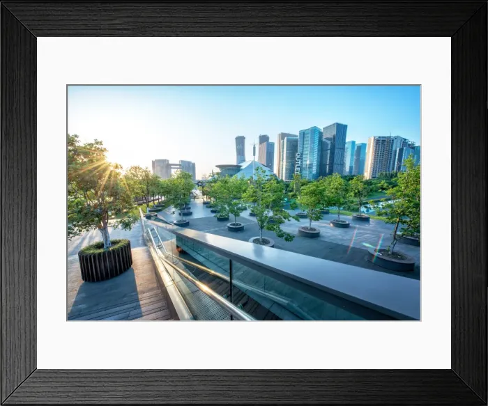 Framed Print : Urban jungle, modern Hangzhou Jianggan cityscape on a beautiful day, Hangzhou, Zhejiang Framed Print : Urban jungle, modern Hangzhou Jianggan cityscape on a beautiful day, Hangzhou, Zhejiang
