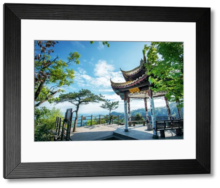 Framed Print : Pavilion on Four Sides Peak at Tian Mu Shan, Zhejiang, China, Asia Framed Print : Pavilion on Four Sides Peak at Tian Mu Shan, Zhejiang, China, Asia