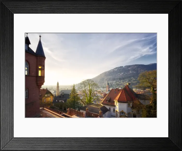 Framed Print : A view over the misty old town of Heidelberg, Baden-Wurttemberg, Germany, Europe Framed Print : A view over the misty old town of Heidelberg, Baden-Wurttemberg, Germany, Europe