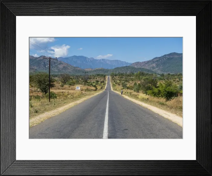 Framed Print : Long straight road in central Malawi, Africa Framed Print : Long straight road in central Malawi, Africa