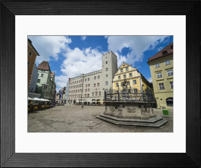 Framed Print : Goldenes Kreuz patricia castle on Haidplatz, Regensburg, UNESCO World Heritage Site Framed Print : Goldenes Kreuz patricia castle on Haidplatz, Regensburg, UNESCO World Heritage Site
