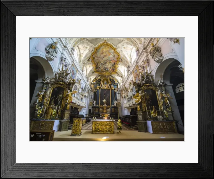 Framed Print : Interior of the Romanesque St. Emmerams Basilica (abbey) now known as Schloss Thurn und Taxis Framed Print : Interior of the Romanesque St. Emmerams Basilica (abbey) now known as Schloss Thurn und Taxis