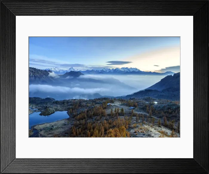 Framed Print : Sunrise on Mount Rosa, Natural Park of Mont Avic, Aosta Valley, Graian Alps, Italy Framed Print : Sunrise on Mount Rosa, Natural Park of Mont Avic, Aosta Valley, Graian Alps, Italy