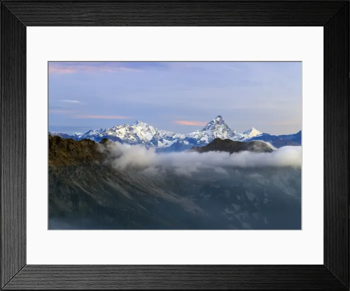 Framed Print : Sunrise on Matterhorn, Natural Park of Mont Avic, Aosta Valley, Graian Alps, Italy Framed Print : Sunrise on Matterhorn, Natural Park of Mont Avic, Aosta Valley, Graian Alps, Italy