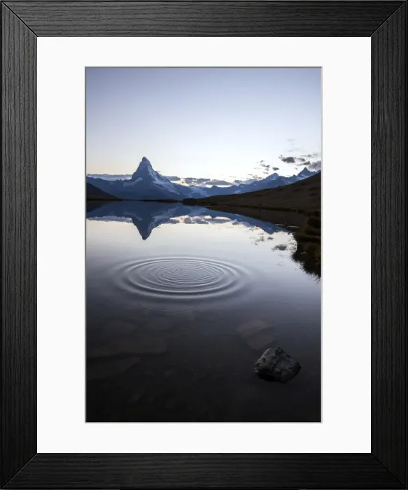 Framed Print : The Matterhorn reflected in Stellisee at sunset, Zermatt, Canton of Valais, Pennine Alps Framed Print : The Matterhorn reflected in Stellisee at sunset, Zermatt, Canton of Valais, Pennine Alps