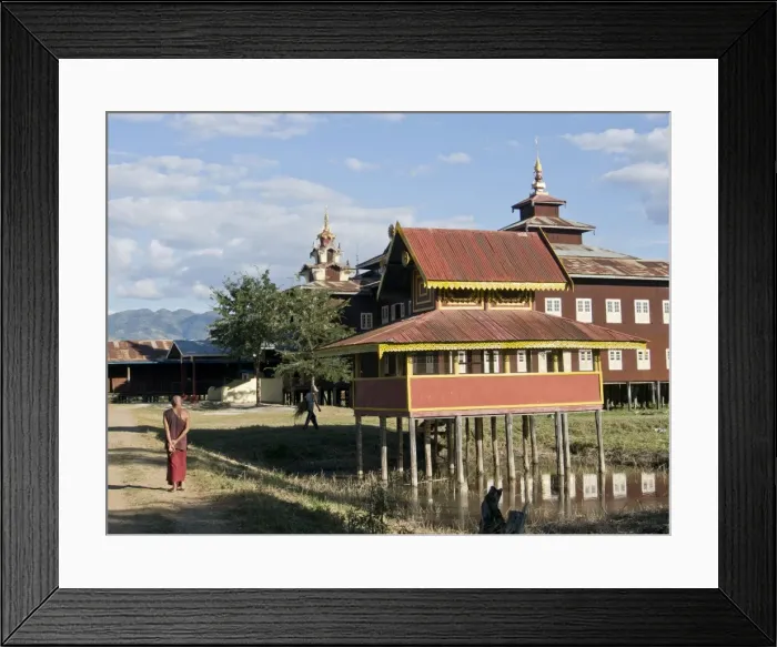 Framed Print : Buddhist monastery on Inle Lake, Shan State, Myanmar (Burma), Asia Framed Print : Buddhist monastery on Inle Lake, Shan State, Myanmar (Burma), Asia