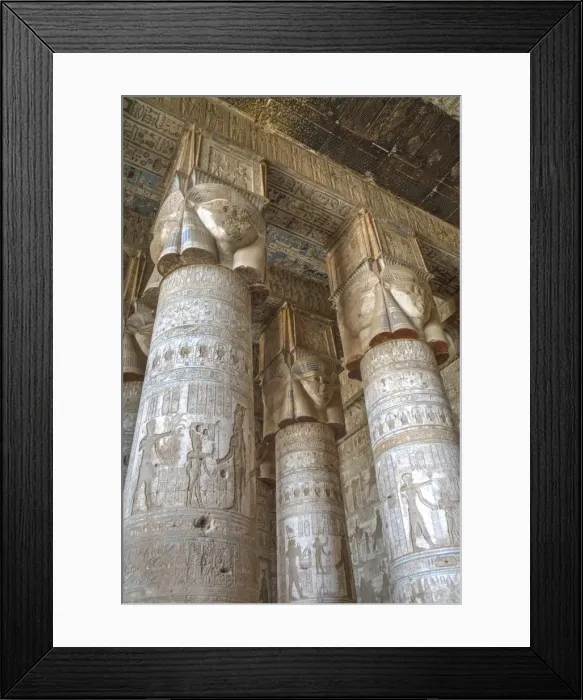 Framed Print : Hathor-headed columns, Hypostyle Hall, Temple of Hathor, Dendera, Egypt, North Africa Framed Print : Hathor-headed columns, Hypostyle Hall, Temple of Hathor, Dendera, Egypt, North Africa