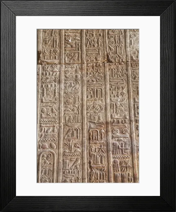 Framed Print : Hieroglyphs in the Hypostyle Hall, Temple of Horus, Edfu, Egypt, North Africa, Africa Framed Print : Hieroglyphs in the Hypostyle Hall, Temple of Horus, Edfu, Egypt, North Africa, Africa