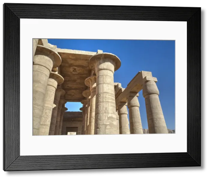Framed Print : Column reliefs, Hypostyle Hall, The Ramesseum (Mortuary Temple of Ramese II), Luxor Framed Print : Column reliefs, Hypostyle Hall, The Ramesseum (Mortuary Temple of Ramese II), Luxor