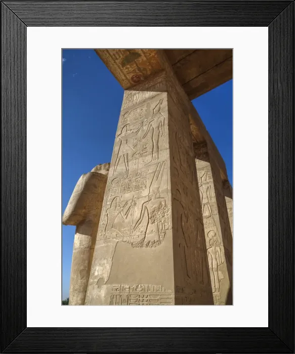 Framed Print : Decorative reliefs, Hypostyle Hall, The Ramesseum (Mortuary Temple of Ramese II) Framed Print : Decorative reliefs, Hypostyle Hall, The Ramesseum (Mortuary Temple of Ramese II)