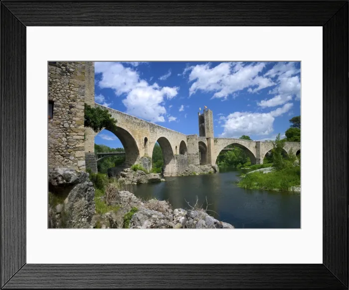 Framed Print : The Romanesque bridge, Besalu, Catalonia, Spain, Europe Framed Print : The Romanesque bridge, Besalu, Catalonia, Spain, Europe