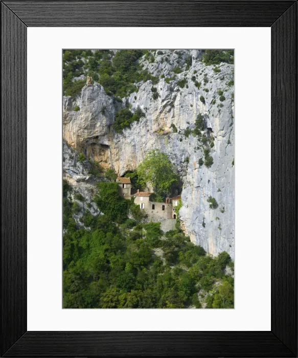Framed Print : Hermitage in Galamus Gorge, French Pyrenees, France, Europe Framed Print : Hermitage in Galamus Gorge, French Pyrenees, France, Europe