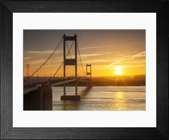 Framed Print : Old (First) Severn Bridge, Avon, England, United Kingdom, Europe