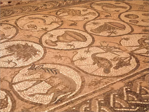 Floor mosaics, Petra Church (Byzantine Church), built between the 5th and 7th centuies AD