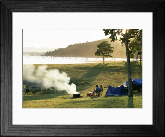 Framed Print : Campers by Lake Tinaroo, a recreation area in the Barron River hydro system on the Atherton Tableland, south west of Cairns, Queensland Framed Print : Campers by Lake Tinaroo, a recreation area in the Barron River hydro system on the Atherton Tableland, south west of Cairns, Queensland