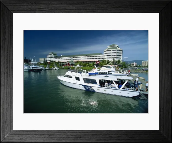 Framed Print : Tourist boat in harbour, Cairns, Queensland, Australia, Pacific Framed Print : Tourist boat in harbour, Cairns, Queensland, Australia, Pacific