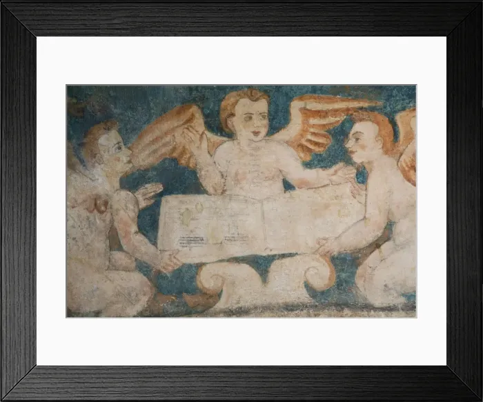 Framed Print : Close-up of 16th century frescoes, Church of San Bernadino de Siena and Convent of Sisal Framed Print : Close-up of 16th century frescoes, Church of San Bernadino de Siena and Convent of Sisal