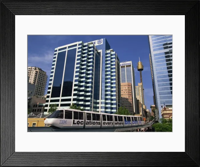 Framed Print : Monorail and skyline, Darling Harbour, Sydney, New South Wales, Australia, Pacific Framed Print : Monorail and skyline, Darling Harbour, Sydney, New South Wales, Australia, Pacific