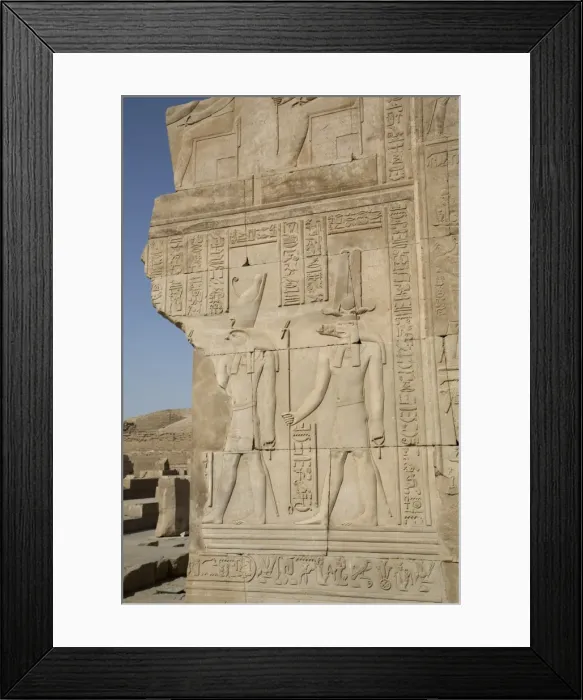Framed Print : Bas-relief of the Gods Sobek on right and Horus on left, Temple of Haroeris and Sobek Framed Print : Bas-relief of the Gods Sobek on right and Horus on left, Temple of Haroeris and Sobek