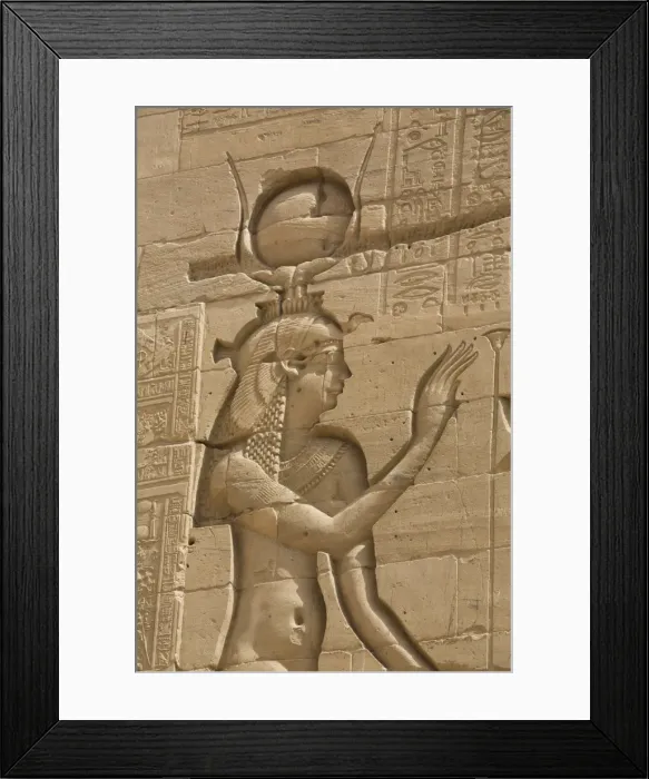 Framed Print : Relief depicting the Goddess Hathor, Second Pylon, Temple of Isis, Island of Philae Framed Print : Relief depicting the Goddess Hathor, Second Pylon, Temple of Isis, Island of Philae